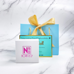 Bolsas de Papel Azules Mini Baratas al por Mayor con Lazo Grande Dorado - Bolsas de Regalo Pequeñas de Lujo para Joyería y Cosméticos - Product Image 2