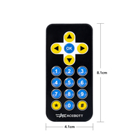Télécommande infrarouge universelle ACEBOTT OEM ODM personnalisable, 17 touches, ultra-mince, intelligente, pour kit de voiture robot Arduino