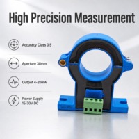 Sensor Arus Hall 400A 2000A Clamp on Split Core Sensor Arus Tanpa Kontak CE RoHS ISO 9001 untuk Pengukuran Industri