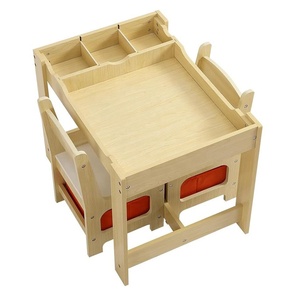 Tavolo per <span class=keywords><strong>bambini</strong></span> e sedia Set tavolo a doppio lato con scatola di immagazzinaggio in <span class=keywords><strong>legno</strong></span> per <span class=keywords><strong>bambini</strong></span> attività scrivania vivaio mobili - Product Image 2