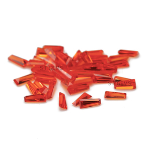 Gemme Sciolte all'Ingrosso, Zirconia Cubica Taglio Trapezoidale Rosso Arancio per Creazione di Gioielli - Product Image 2