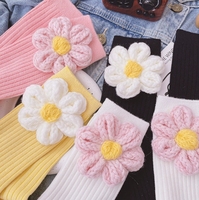 Chaussettes drôles en coton à fleurs 3d pour fille Vente en gros
