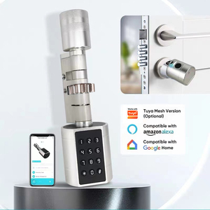 Untuk SXS01 Kunci Pintu Aluminium Sidik Jari Penyimpanan Cloud Silinder yang Dapat Disesuaikan Kunci Mekanis Bekerja dengan Tuya/TTLock Wi-Fi Smart Lock - Product Image 6