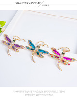 Nuevo Llavero de Lujo con Diseño de Libélula y Pedrería, Colgante de Insecto de Cristal para Mujer, Accesorio para Bolso, Regalo Exquisito