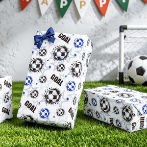 Papier cadeau numérique imprimé avec l'image d'une star du football de la Coupe du Monde, design original. - Product Image 4