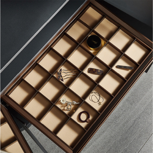 Organisateur de placard sur pied réglable coulissant à motif géométrique contemporain en métal et cuir multifonctionnel personnalisé - Product Image 1