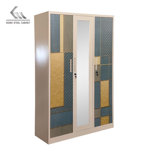 Bán Buôn Giá Rẻ Gõ Xuống Nhà Phòng Ngủ Đồ Nội Thất Tủ Quần Áo Quần Áo Kim Loại Gương Trượt Almirah Tủ Thép Tủ Quần Áo 3 Cửa - Product Image 2