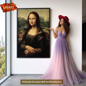 Moderne Art Déco Verre Cristal La Gioconda Mur Art Peinture Impression Sur Toile Décoration de La Maison Hôtel Hall Bespoke <span class=keywords><strong>Monna</strong></span> Lisa Vertical - Product Image 1