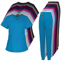 Tenues d'hôpital, uniformes médicaux, blouses d'infirmière, ensembles de blouses et pantalons à manches courtes et élastiques pour femmes, vente en gros
