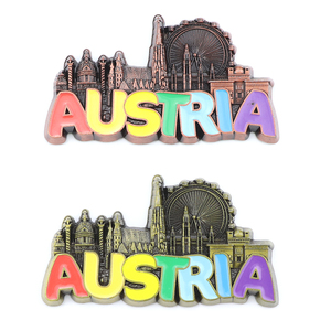 Wholesale Customized Design Metal Country Austria Vienna Tourist Souvenir Refrigerator <strong>Fridge</strong> <strong>Magnets</strong> - Product Image 1