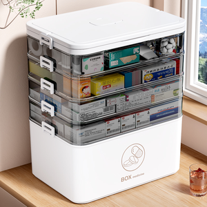 Boîte à médicaments en plastique, pack familial, grande capacité, multi-couches, moderne, écologique, boîte de rangement pour médicaments, trousse de premiers soins - Product Image 2