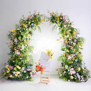 Arrangements de fleurs artificielles décor de printemps pour fête d'anniversaire mariage orangé jaune guirlande de fleurs arc de mariage floral - Product Image 4