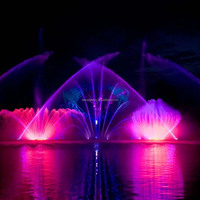 Fontaine musicale dansante personnalisée en acier inoxydable de grande taille pour piscine extérieure à prix abordable pour projets hôteliers et villas