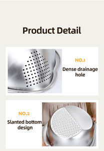 Ensemble de passoires multifonctionnelles en acier inoxydable 0.6 de 304mm pour aliments sur pied, riz, légumes et fruits. - Product Image 5