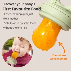 Baby frutta mangiatoia ciuccio con 3 set Silicone massaggiagengive giocattolo per bambini frutta fresca cibo alimentazione ciuccio