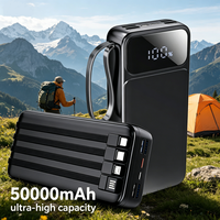 Ultra 50000mAh 30000mAh Güç Bankası Hızlı Şarj Çoklu Dahili Kablolu Güç Bankası Cep Telefonları, Tabletler, Kameralar, Drone'lar için