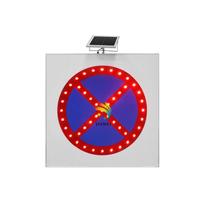 Señales DE TRÁFICO DE ALUMINIO LED reflectantes LED solares intermitentes de carretera, prohibición de giro en U de varios estilos - Product Image 4