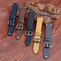 Correas de Reloj Lionorm Vintage de Cuero Crazy Horse, Hechas a Mano con Costuras, Liberación Rápida, Hebilla de Pin, 18, 20, 22 mm