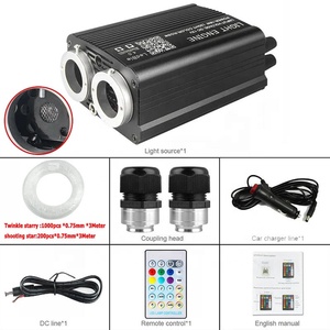 32W 듀얼 헤드 LED 반짝임 광섬유 별빛 헤드라이너 키트 IP65 유성 슈팅 스타 천장 0.75mm 3 미터 1000pcs + 200pcs - Product Image 2