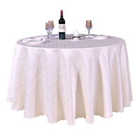 Nappe de mariage ronde en polyester de luxe couvre 120 pouces ronde nappe de mariage de fête blanche personnalisée en gros