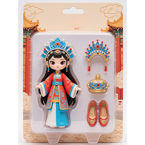 Figura de Muñeca de la Ópera de Pekín Personalizada, Hecha a Mano en Plástico, Set de Regalo Cultural para Turismo, Promoción de Año Nuevo Chino - Product Image 4