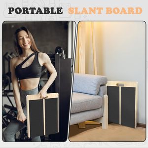 Professional Footrest 5 Angles Equipment Stretching Board Bamboo Calf <strong>Stretcher</strong> Slant Board With Carry Handle