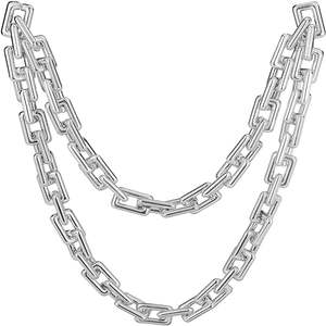 Collar <span class=keywords><strong>de</strong></span> Cadena Gruesa Chapada en Oro, Estilo Hip Hop, Joyería <span class=keywords><strong>de</strong></span> Plástico con Letras, Accesorio <span class=keywords><strong>de</strong></span> <span class=keywords><strong>Disfraz</strong></span> <span class=keywords><strong>de</strong></span> los 80s y 90s para Hombres y Mujeres - Product Image 4