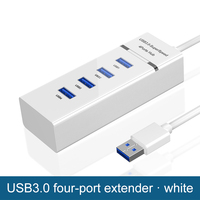 Silver 4 ports USB 3.0 Extension Dock Multifonctionnel 1-Type-C Extender Interface SD 4 ports USB 3.0 Hub Ordinateur portable Données