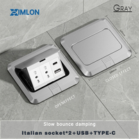 Prise de sol XIMLON à rebond lent en acier inoxydable pour salle de jeux électroniques, bureau à domicile, étanche, prises électriques italiennes