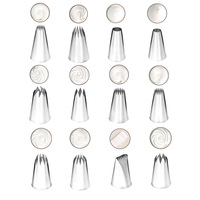 Edelstahl Spritztüllen-Set Kuchen-Creme-Dekorationsdüsen Backwerkzeug für Kuchendekoration