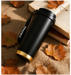 Taza <span class=keywords><strong>de</strong></span> Viaje <span class=keywords><strong>de</strong></span> Café con Aislamiento al Vacío <span class=keywords><strong>de</strong></span> Acero Inoxidable con Logotipo Personalizado, Diseño Moderno, Termo Portátil para Café y Bebidas Frías con Doble Tapa - Product Image 4