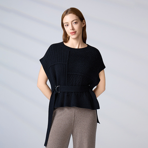 Fabricante de prendas de punto OEM y ODM, suéter de punto personalizado, chaleco informal sin mangas para mujer - Product Image 6