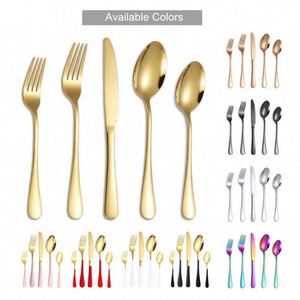 High Quality Wedding 5pcs Cutlery Set Spoons Forks and Knife 18/0 Stainless Steel Silver <b>Flatware</b> Set for Restaurant Hotel - Product Image 3