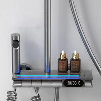 Robinet de Douche Encastré Noir avec Commande Murale, Certifié Watermark