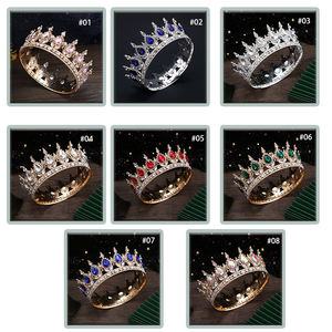 רטרו בארוק אביזרים cheveux פמיות 13 ס "מ קריסטל כלה כתר חתונת חתונה מסגסוגת אלגנטי כתרים למלכה - Product Image 5