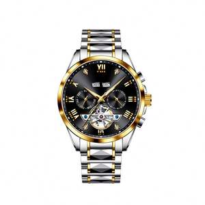 Reloj Mecánico de Oro con Moissanita al por Mayor para Hombre, Relojes Automáticos Multifuncionales con Cronómetro, Reloj de Pulsera Impermeable con Fecha - Product Image 3