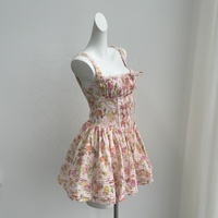 Robes courtes sans manches à imprimé floral printemps-été, robes décontractées mignonnes pour femmes et filles, robes florales