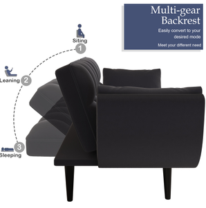 Canapé-lit convertible personnalisé, doux, avec deux accoudoirs, pour appartement, chambre, petit espace, salon, intérieur, ensemble en tissu, hôtels, villas - Product Image 6