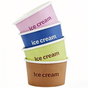 Gobelets en papier colorés jetables pour yaourt et crème glacée avec couvercles, disponibles en 2/3/4/5/6/8/9/10/12/16/18/20/32 oz - Product Image 2