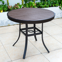 Tables d'appoint de jardin en gros, mobilier d'extérieur, table ronde de jardin en bois composite WPC
