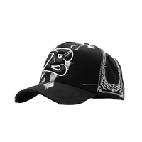 Casquettes de baseball sportives en daim G5 Sombrero Rude Hats Halloween avec broderie NY, motif bandana et design vieilli – Modèle commun