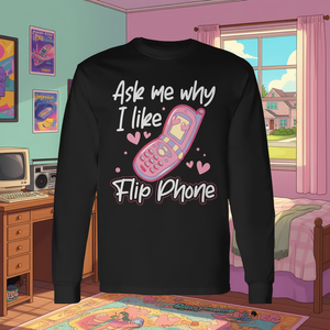 Camiseta Clásica de los 90 con Diseño de Teléfono Flip Rosa, Camiseta Promocional de Manga Larga para Niños - Product Image 3