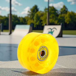 <span class=keywords><strong>Patines</strong></span> de ruedas de doble fila SeeMore, ruedas de <span class=keywords><strong>patines</strong></span> de ruedas cuádruples de rebote alto no luminosas coloridas transparentes rosas - Product Image 1