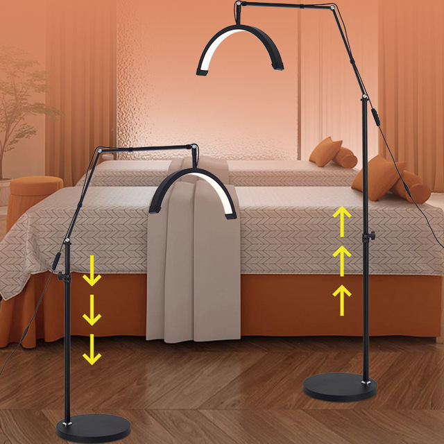 Moon Lamp Eyelash Extension Half Moon Lamp with Cell Phone Stand Floor Stand Suitable Eyebrow Salon Eyelash Lamp Popular