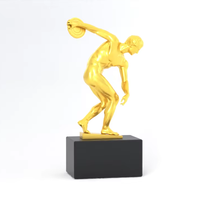 Statue d'homme sportif personnalisée en métal plaqué or/argent Conception 3D pour l'événement Souvenirs de récipiendaire de récompenses Produit artisanal en métal de qualité supérieure