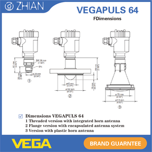 เซ็นเซอร์วัดระดับแบบเรดาร์ VEGAPULS64 PS64 สำหรับพื้นที่แคบ พร้อมใบพัดกวนความถี่ 80 GHz และขดลวดทำความร้อน - Product Image 4