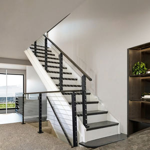 Rampe d'escalier moderne en acier inoxydable 304, montée au sol, avec câble métallique de 5 mm de diamètre, résistant à la rouille, pour balustrade de <span class=keywords><strong>piscine</strong></span> en verre - Product Image 1