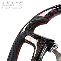 Volant personnalisé en cuir et fibre de carbone forgée rouge avec LED et indicateur de régime pour Chevrolet Silverado Suburban Tahoe GMC Sierra Denali