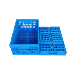 ENLIGHTENING-PLAST Customised Plastic Foldable Container Box with Lid, Sale Folding Closed Stable Plastic Moving Crates