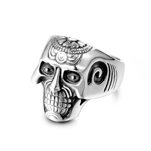 Gothic Retro Skull <b>Ring</b> Men's Punk Style <b>Titanium</b> Steel Jewelry SA619 Gift - Product Image 1